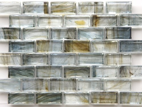 Mirabelle Collection Glass Tile blue-gray- Brown Brick ...