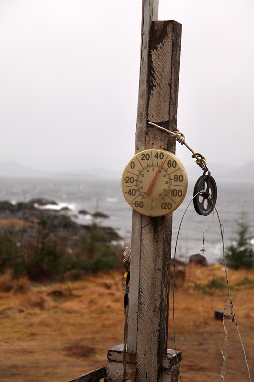 thermometer on shore, Kasaan, Alaska