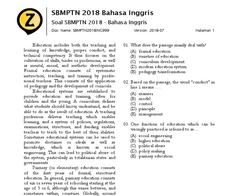 ➤ Download soal sbmptn bahasa inggris dan kunci jawaban pdf images