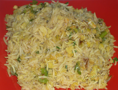 ARROZ SAZONADO CON LENTEJAS