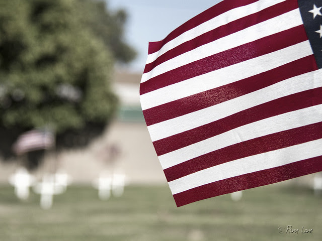 Downey Cemetery flags for Memorial Day