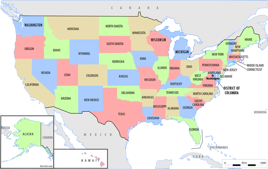 Map Of The United States Labeled Share Map