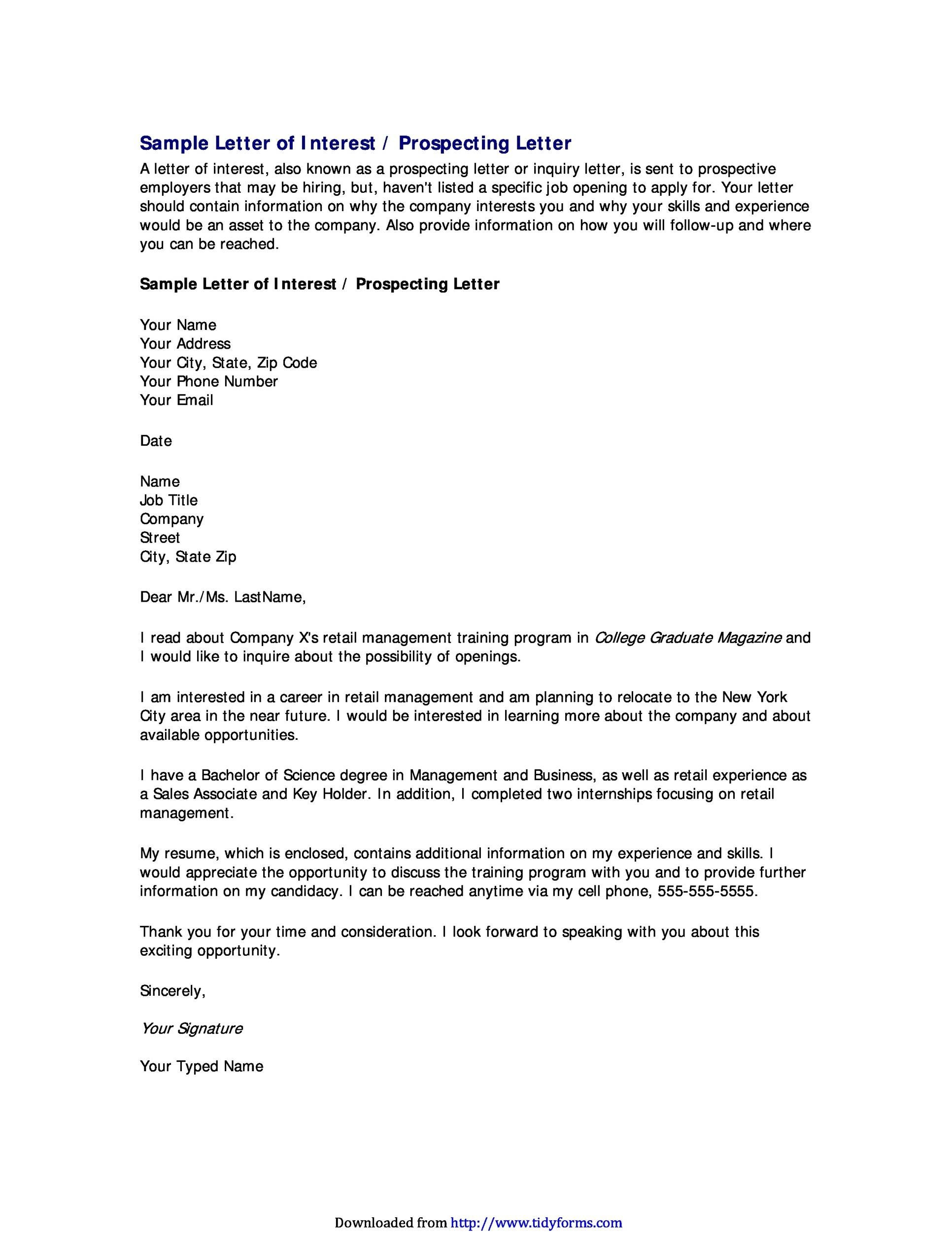 Howto How To Format A Letter Of Interest For A Job