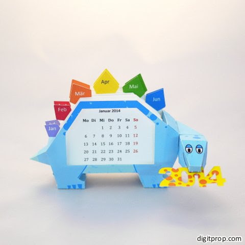 2014 Stegosaurus Papercraft Calendar