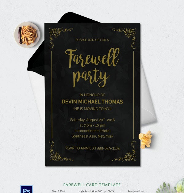 Farewell Invitation Card Template - Professional Sample Template