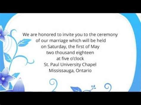 Wedding Invitation Wording Etiquette Examples YouTube Wedding Invitation Wording Etiquette Examples YouTube