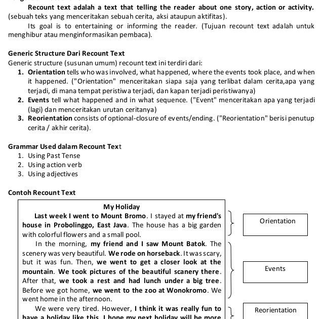 latihan soal essay recount text kelas 8