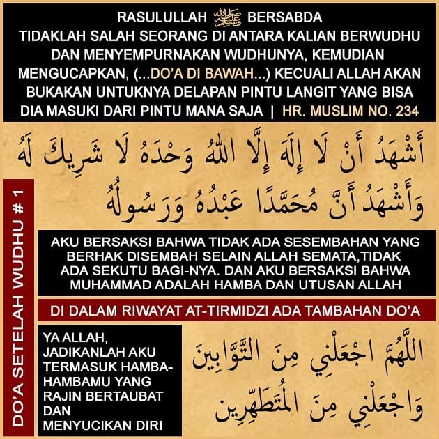 Doa Mengambil Wudhu Dan Sesudah Wudhu - Kumpulan Doa