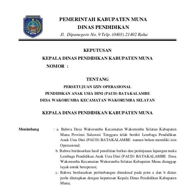 Contoh Surat Izin Operasional Yayasan Surat 28