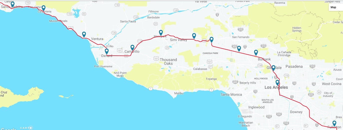 Amtrak Pacific Surfliner Map | Draw A Topographic Map