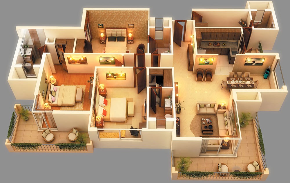 Wallpaper 4 bhk home design 3d - Home Design Wallpapers