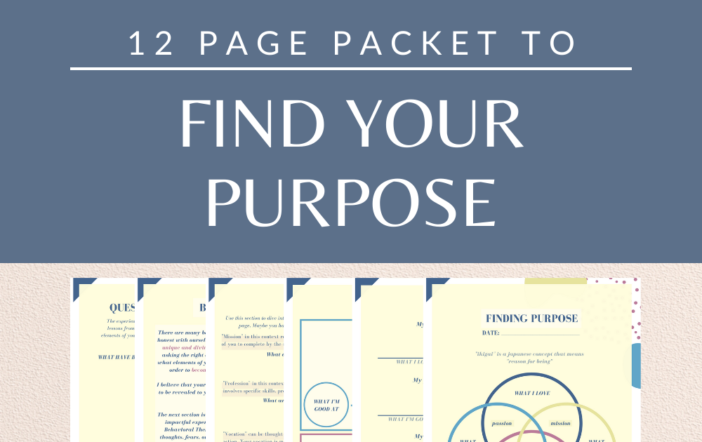 Finding Your Purpose In Life Worksheet - MEANINK