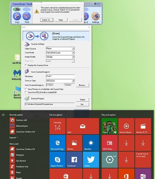 Canoscan toolbox не удается открыть файл