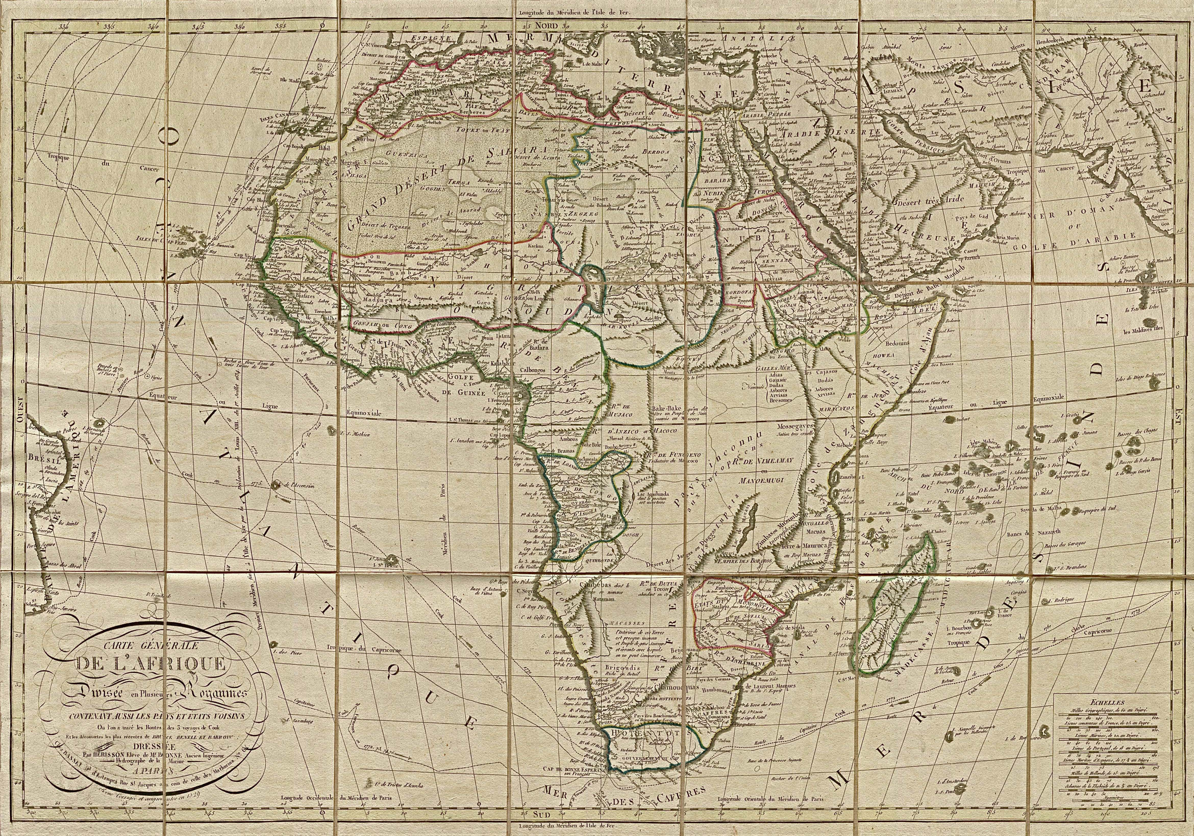 Africa Map Vintage Africa Map