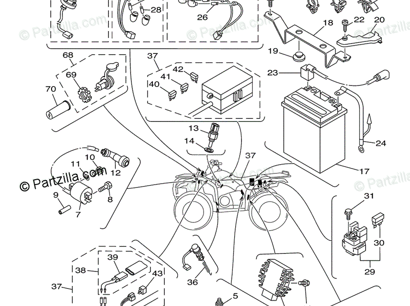 2005 Yamaha Bruin 350 Wiring Diagram Wiring Diagram and Schematic