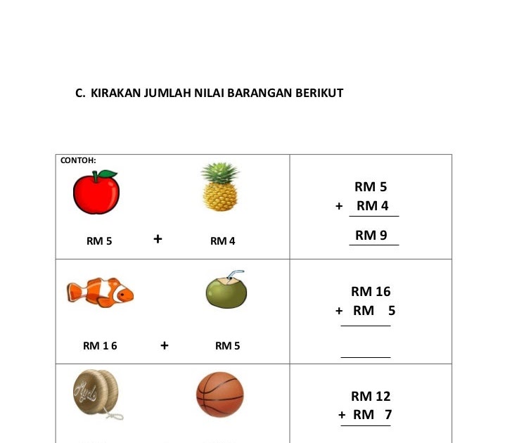 Soalan Matematik Tajuk Wang Tahun 5 - Selangor o