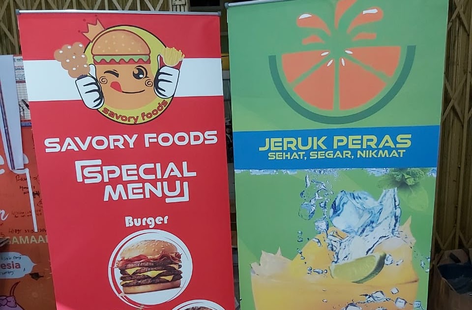 Banner Jeruk Peras contoh desain spanduk