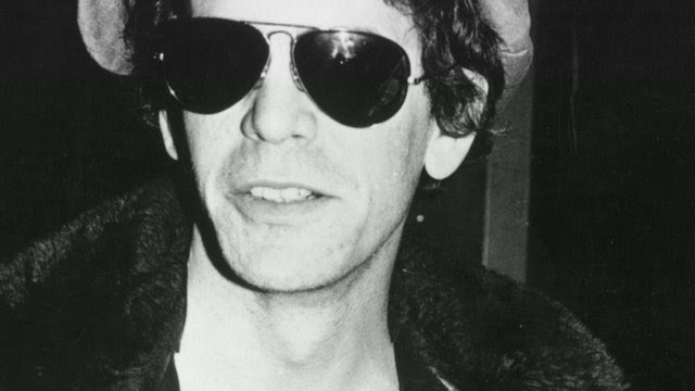 Black and white photograph of Lou Reed