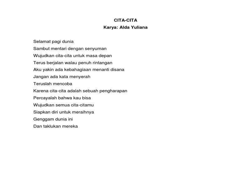 Contoh Puisi Cita Citaku Menjadi Guru Pantun Cinta