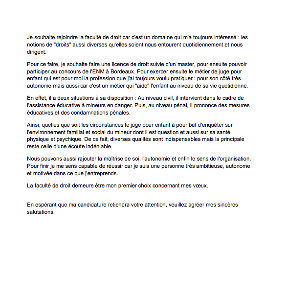 combien de mots lettre de motivation