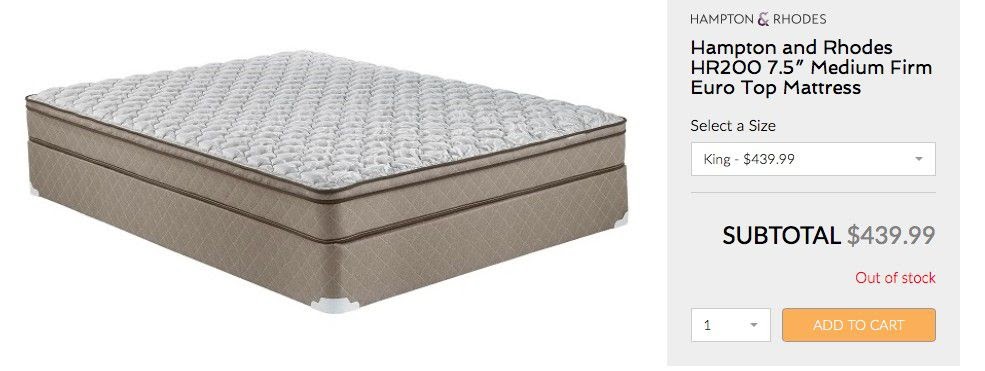 hampton & rhodes hr420s plush mattress