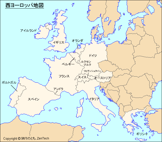 ヨーロッパ 地図 国名 首都