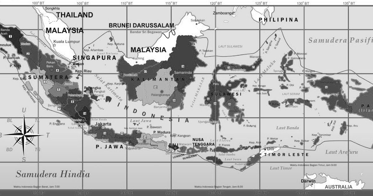 39+ Peta Indonesia Lengkap Hitam Putih