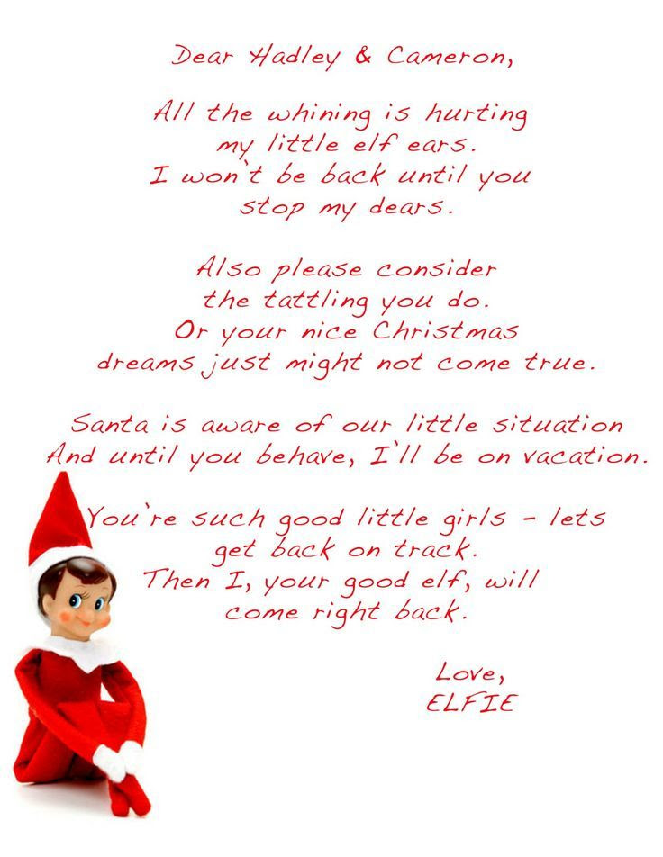 Happy Birthday Birthday Letter From Elf On The Shelf Printable