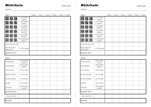 Kniffelblock Vorlage Zum Ausdrucken Kniffelblock Pdf Kostenlos Ausdrucken