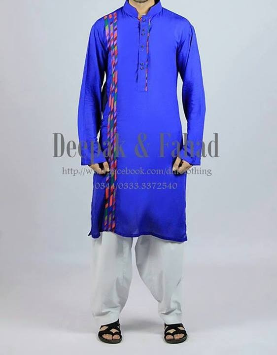 Mens-Boy-New-Summer-Eid-Dress-Kurta-Kamiz-Salwar-Pajama-by-Deepak-Fahad-17 Mens-Boy-New-Summer-Eid-Dress-Kurta-Kamiz-Salwar-Pajama-2013-by-Deepak-Fahad-17
