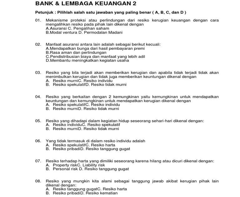 Contoh Soal Pilihan Ganda Rekonsiliasi Bank Beserta Jawabannya Dunia Sosial