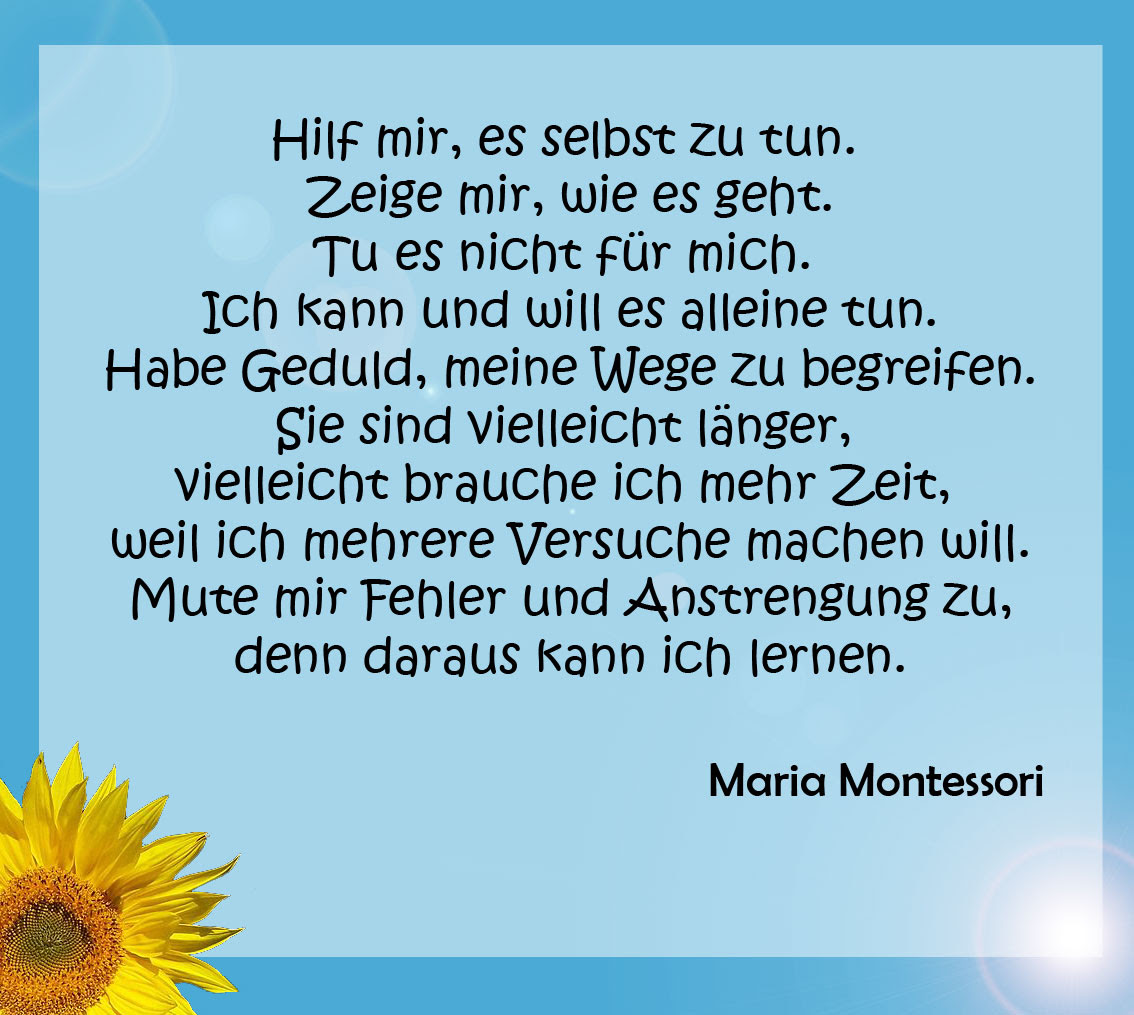 Neu Maria Montessori Hilf Mir Es Selbst Zu Tun Zitat Quelle