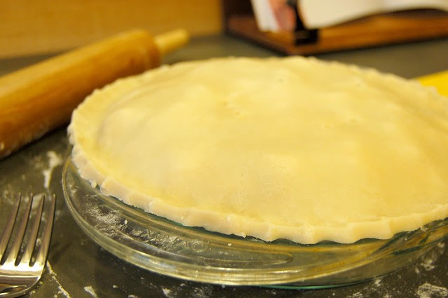 Cabbage, beet and goat cheese pie - ready for the oven by Eve Fox, Garden of Eating blog, copyright 2011