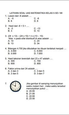 Bank Soal Sd Kelas 5 Matematika Semester 2 - Dunia Sosial