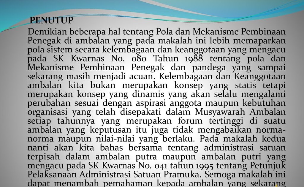 Contoh Makalah Pramuka Penegak