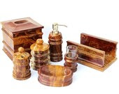 Multi Onyx 7 Piece Bathroom Accessories Set - NatureHomeDecor Multi Onyx 7 Piece Bathroom Accessories Set - NatureHomeDecor