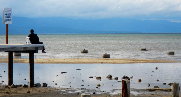 Jumping in off piers and docks at Lake Tahoe is not advised.