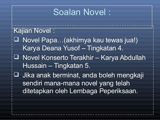 Contoh Soalan Tema Novel Spm - B Colomadu