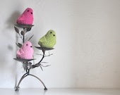 3 Bird Baby Rattles Crocheted Baby Toys Pink, Lime and Light Pink - AandBDesignStudio 3 Bird Baby Rattles Crocheted Baby Toys Pink, Lime and Light Pink - AandBDesignStudio