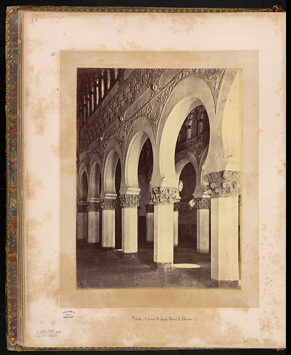 Sinagoga de Santa María la Blanca (Toledo) en el siglo XIX. Foto Jean Laurent. Biblioteca Nacional de Brasil