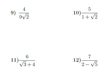 Rationalizing The Denominator Worksheet Doc - worksheet