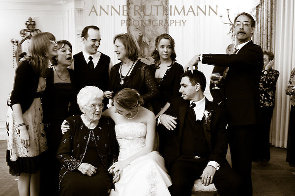 silly family wedding portrait