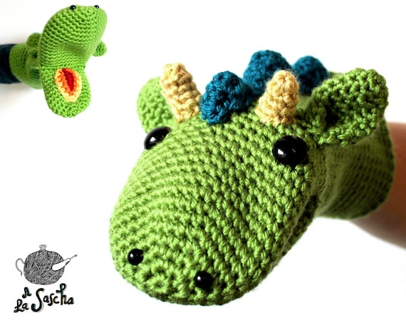 Dragon Puppet crochet pdf pattern INSTANT DOWNLOAD