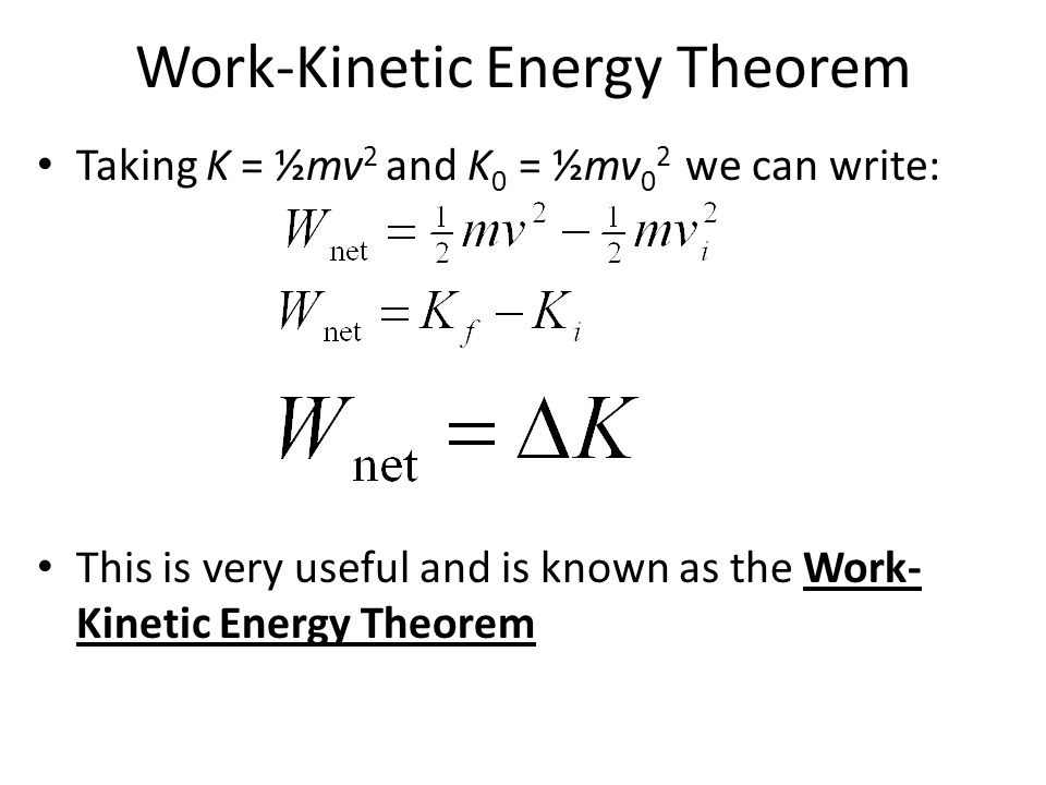 Work Energy Theorem Formula