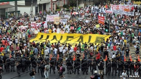Protest near Maracana Stadium, Rio de Janeiro (30 June)