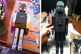 Amanda Visell's hand-carved wooden Star Wars figures: Boba Fett & Darth Vader!
