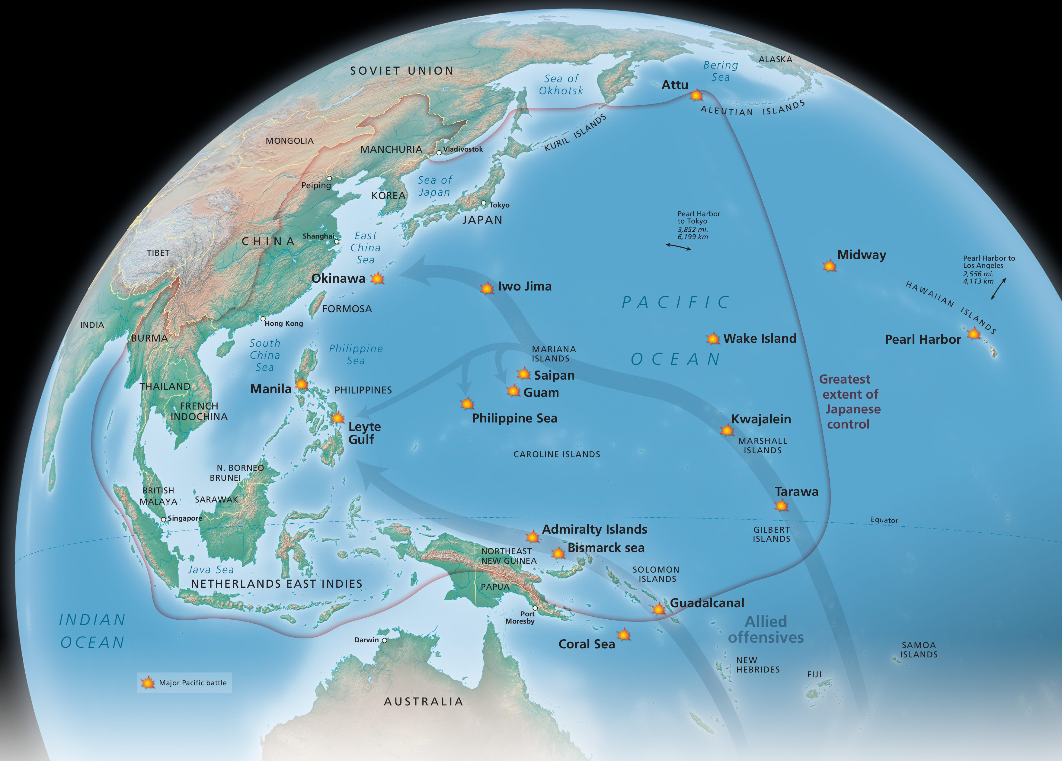 Pacific Ocean Map Ww2