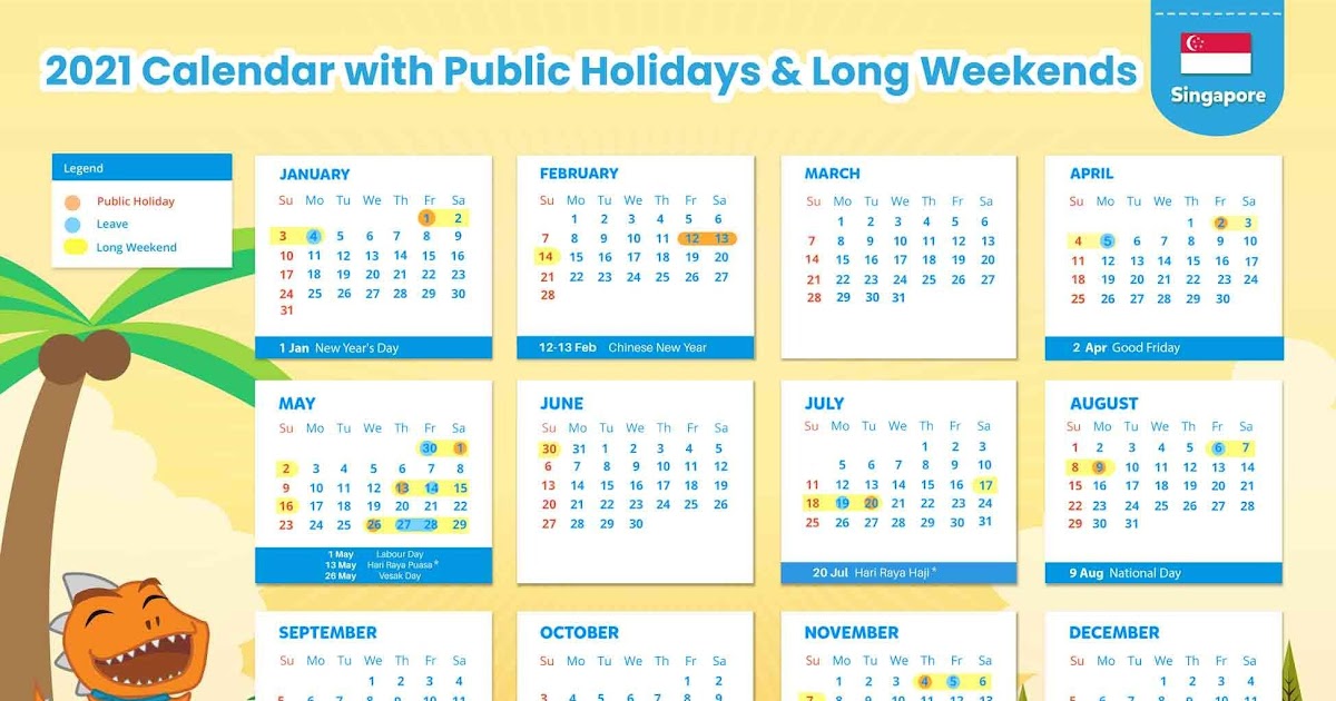 Calendar 2021 Singapore Public Holiday | Calendar 2021