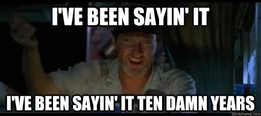 I've been sayin' it i've been sayin' it ten damn years - Vindicated  Conspiracy Theorist - quickmeme