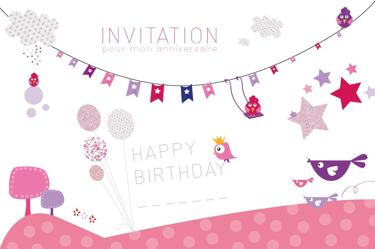 Carte Invitation Anniversaire Fille 6 Ans Emelina